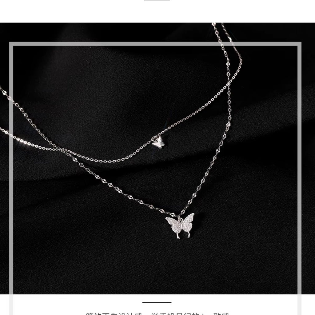  Nuevo collar de mariposa brillante para mujer