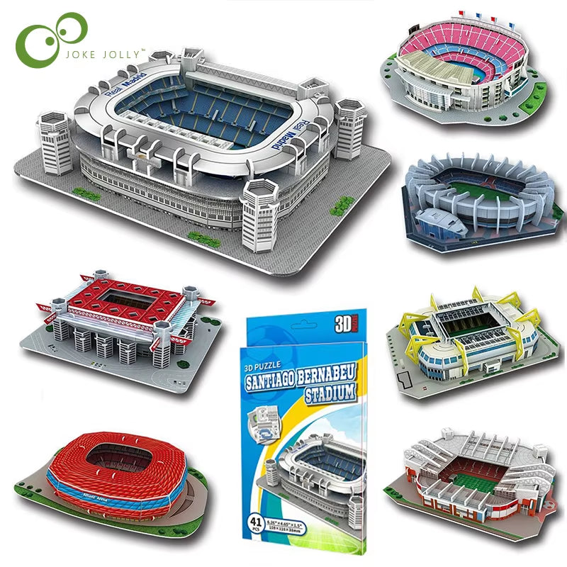  Campo de fútbol en miniatura, rompecabezas 3D para armar estadios famosos del mundo