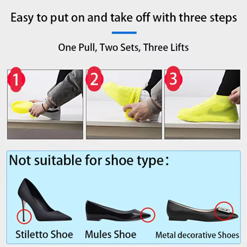  Fundas reutilizables impermeables para zapatos de lluvia, de silicona