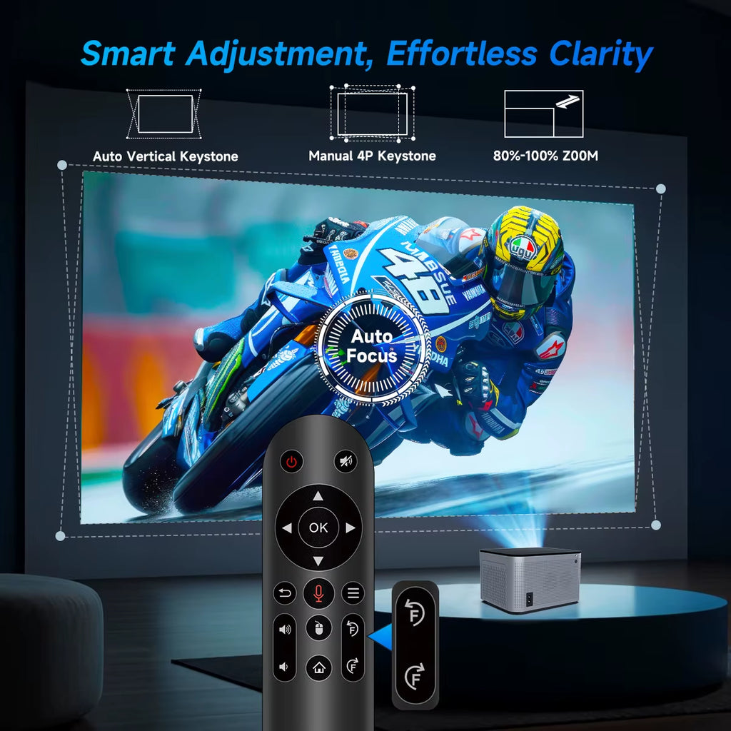 Proyector inteligente Android 11 4K 580 ANSI 1920*1080P Full HD Wifi6 BT5.0 Allwinner H713 Control por voz Cine en casa