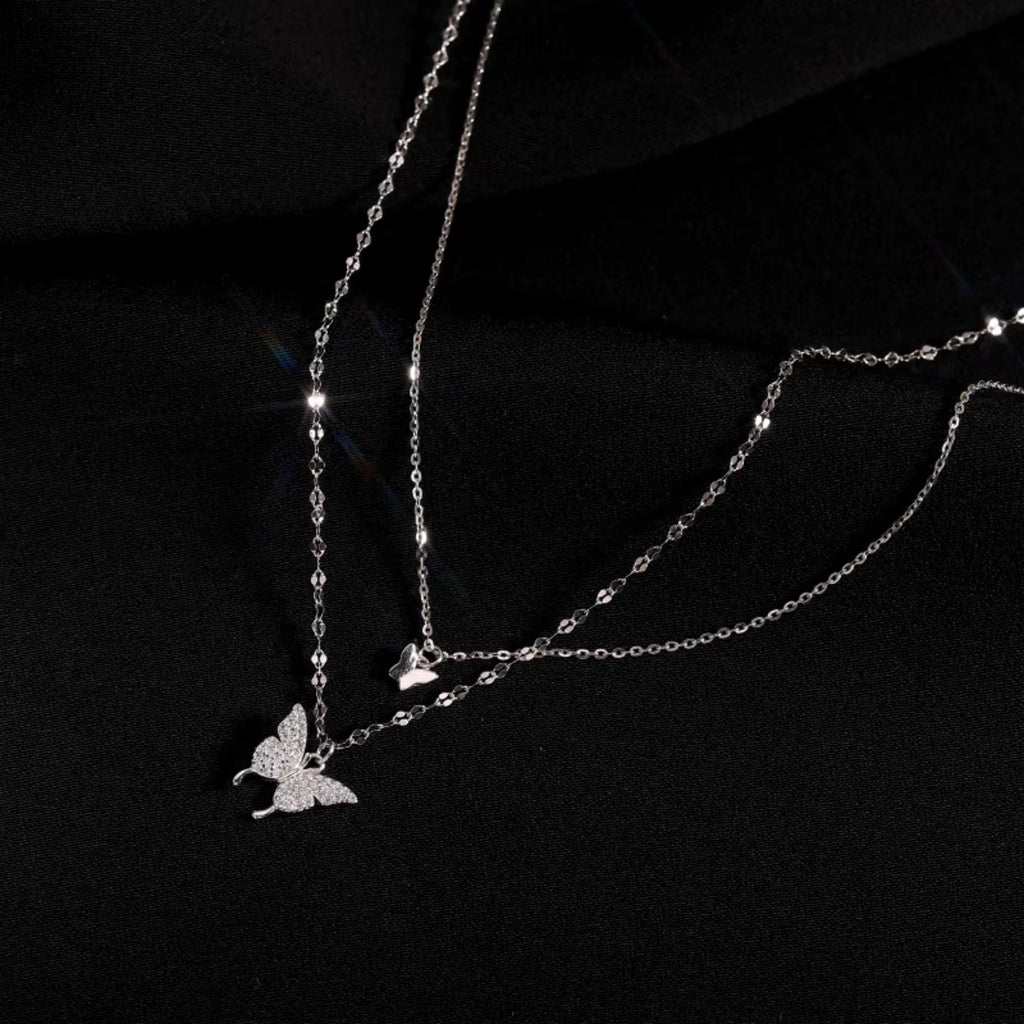  Nuevo collar de mariposa brillante para mujer