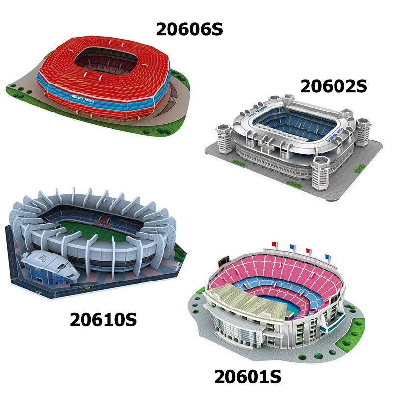  Campo de fútbol en miniatura, rompecabezas 3D para armar estadios famosos del mundo