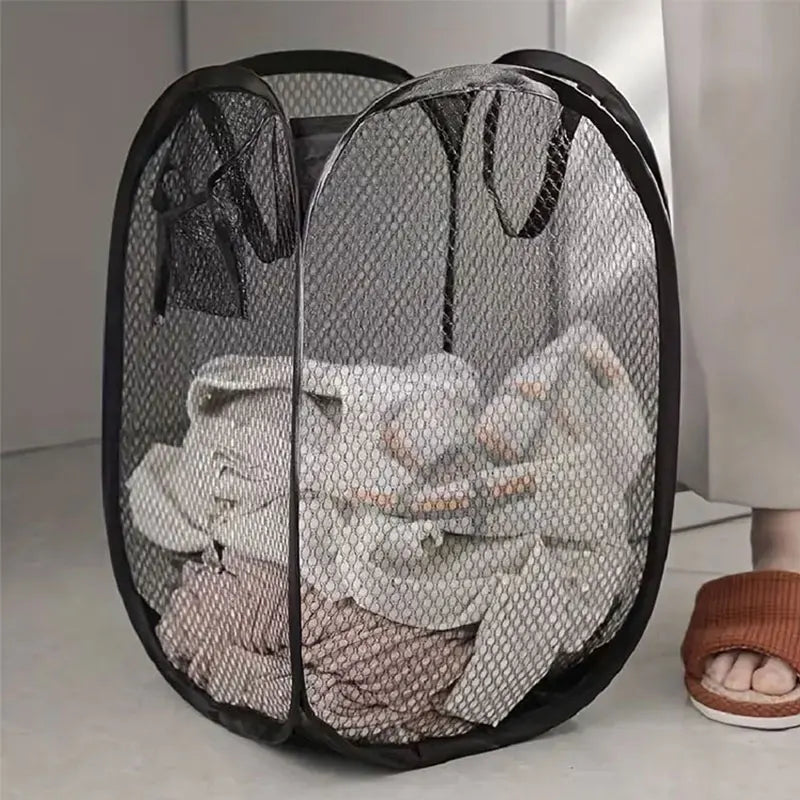  Cesta de lavandería plegable de malla
