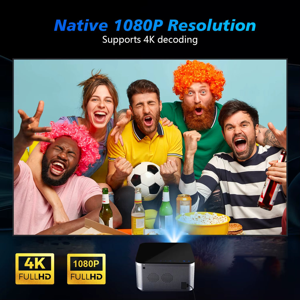 Proyector inteligente Android 11 4K 580 ANSI 1920*1080P Full HD Wifi6 BT5.0 Allwinner H713 Control por voz Cine en casa