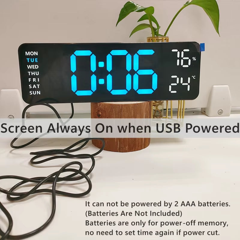  Reloj de pared digital grande de 9 pulgadas